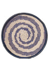 <i>Imperfect:</i> Blue & White Leather Trimmed Grain Basket in Assorted Patterns