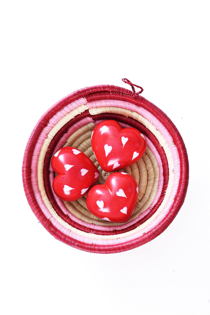 Dozen Red Soapstone Hearts on Hearts