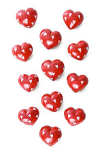 Dozen Red Soapstone Hearts on Hearts