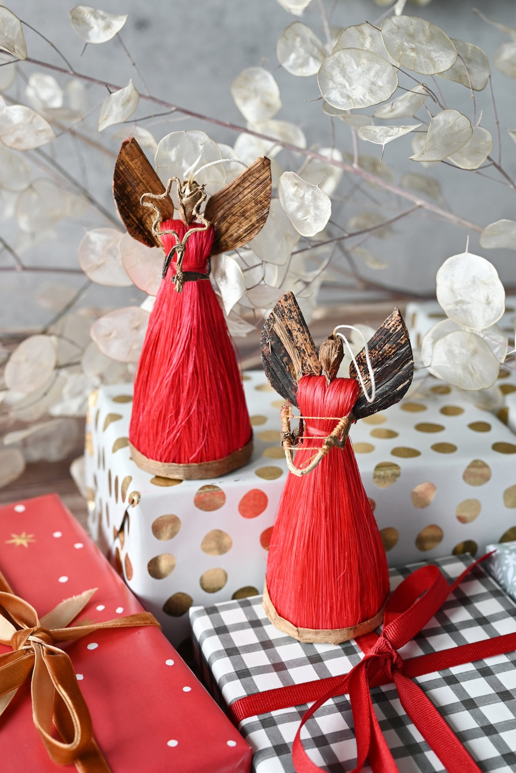 Pomegranate Sisal Angel of Light Holiday Ornament