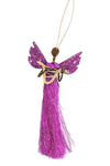 Banana Fiber & Magenta Thread Angel Ornament