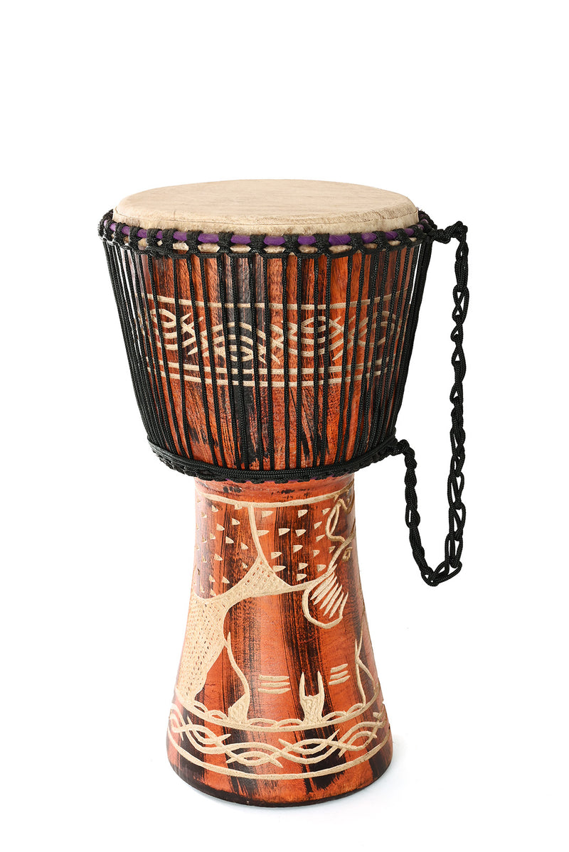 Large Assorted Painted Ghanaian Djembe Hand Drum