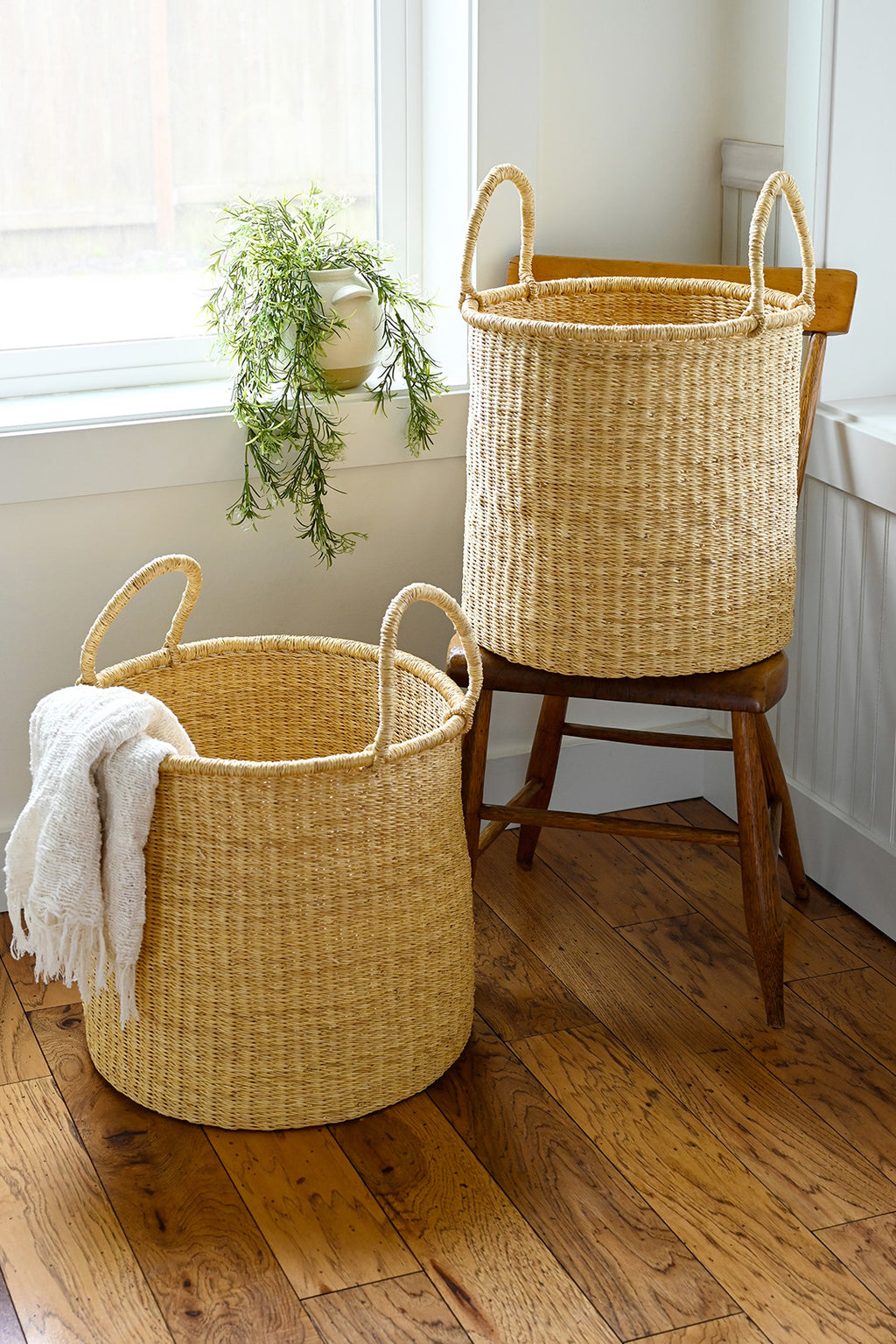 All Natural Elephant Grass Hamper Baskets