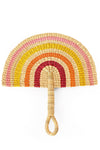 Sunset Elephant Grass Half-Moon Hand Fan