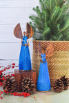 11" Blue Sisal Angel of Light Holiday Sculpture