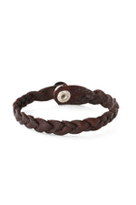 Brown Braided Leather Bracelet from Kenya