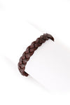 Brown Braided Leather Bracelet from Kenya