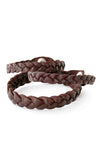 Brown Braided Leather Bracelet from Kenya