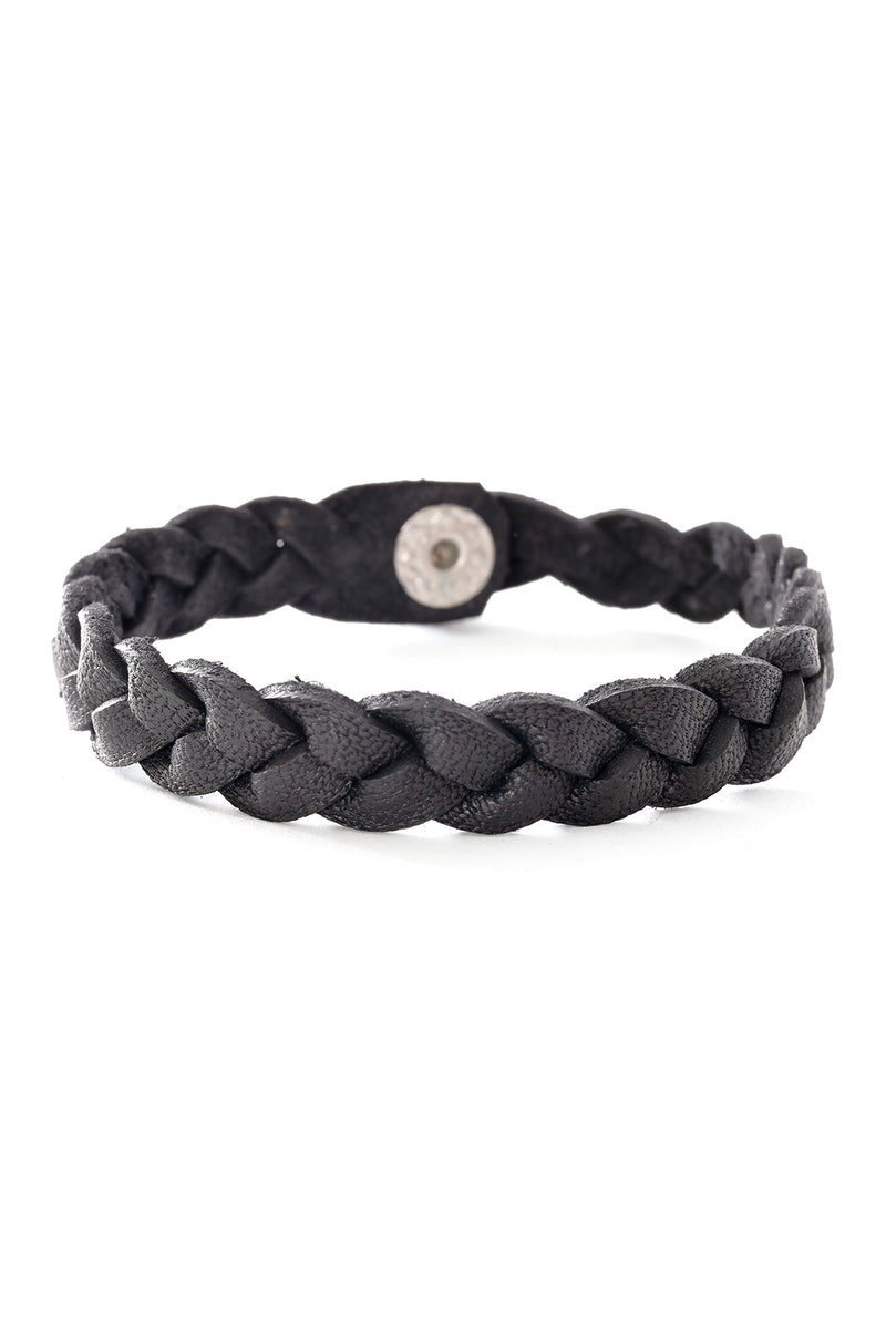 Black Braided Leather Bracelet from Kenya