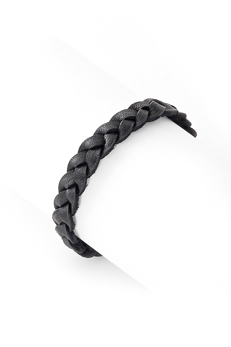 Black Braided Leather Bracelet from Kenya