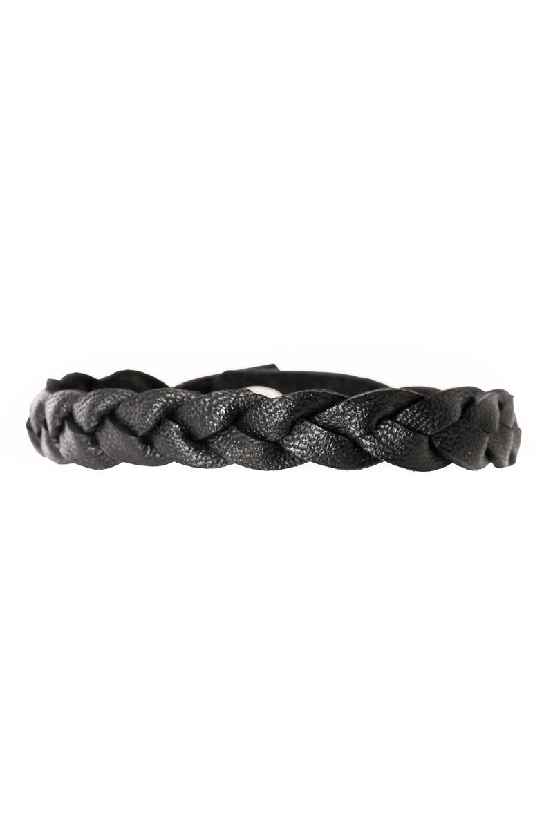 Black Braided Leather Bracelet from Kenya