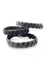 Black Braided Leather Bracelet from Kenya