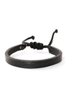 Black Adjustable Leather Bracelet from Kenya - Thin