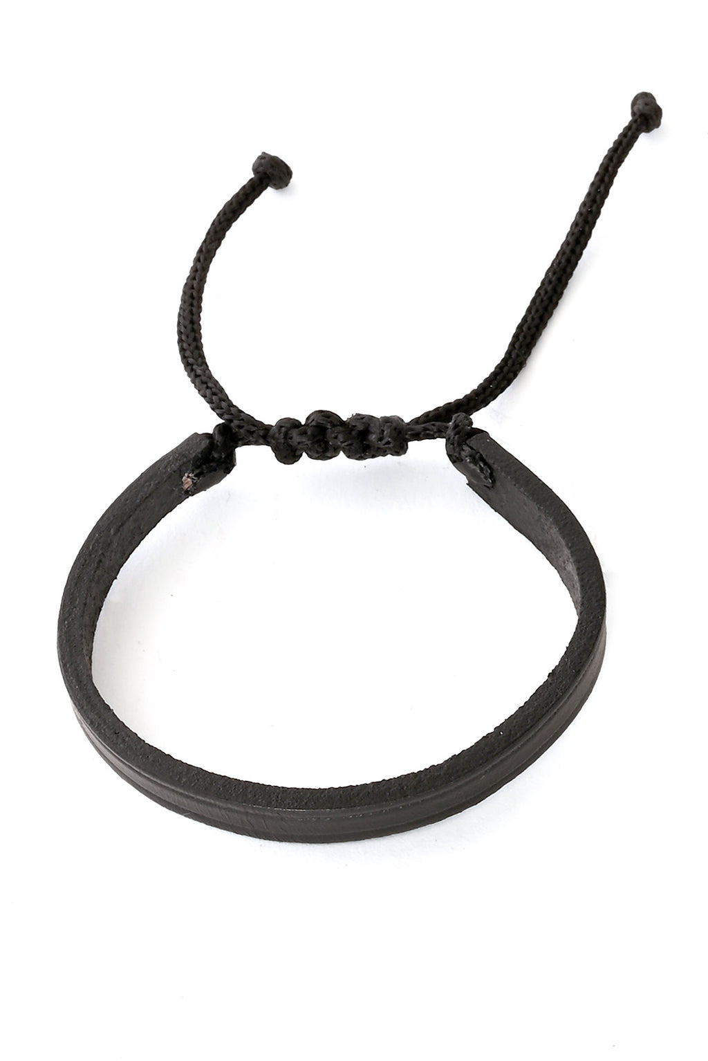 Black Adjustable Leather Bracelet from Kenya - Thin