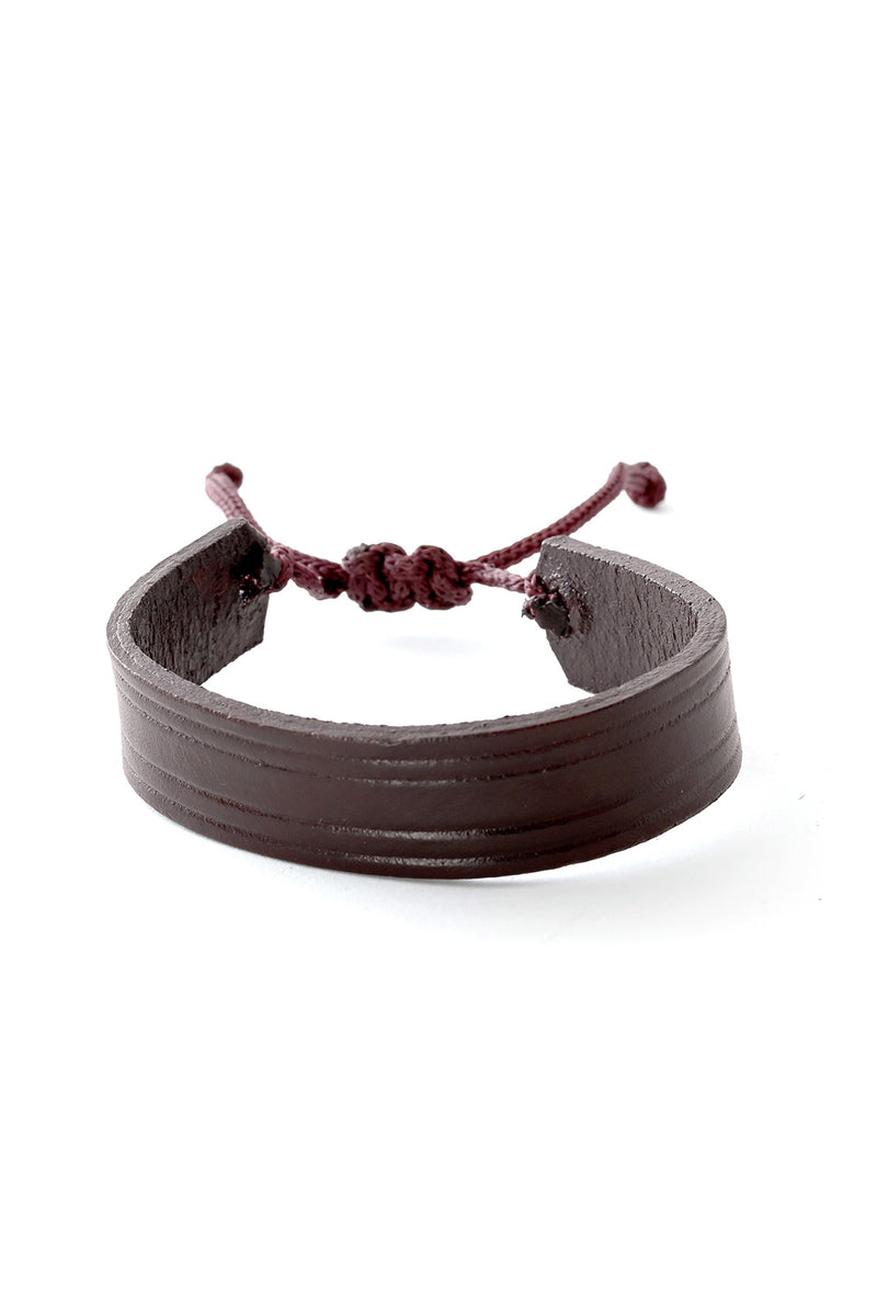 Brown Adjustable Leather Bracelet from Kenya - Wide