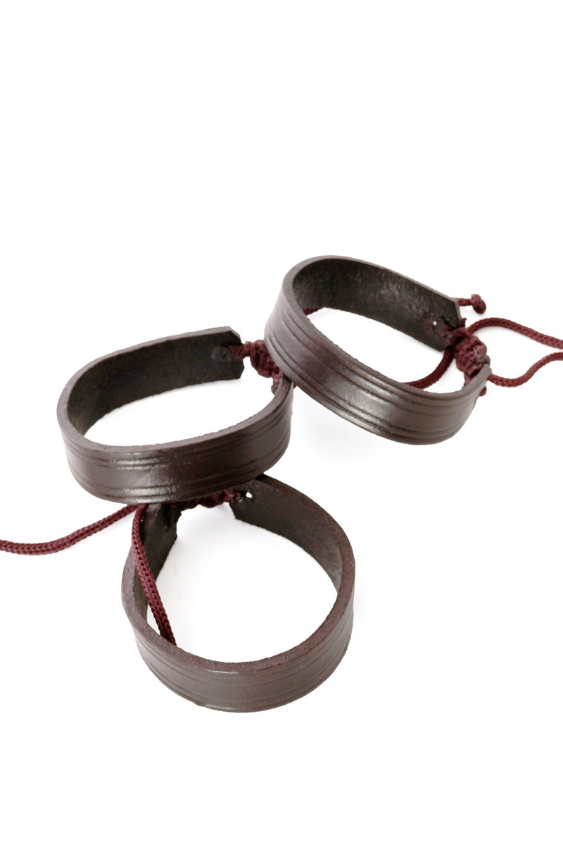 Brown Adjustable Leather Bracelet from Kenya - Wide