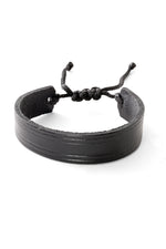 Black Adjustable Leather Bracelet from Kenya - Wide