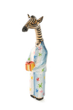 Jacaranda Zebra in Pajamas Holiday Sculpture