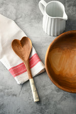 ZigZag Handle Wild Olive Wood Heart Cooking Spoon