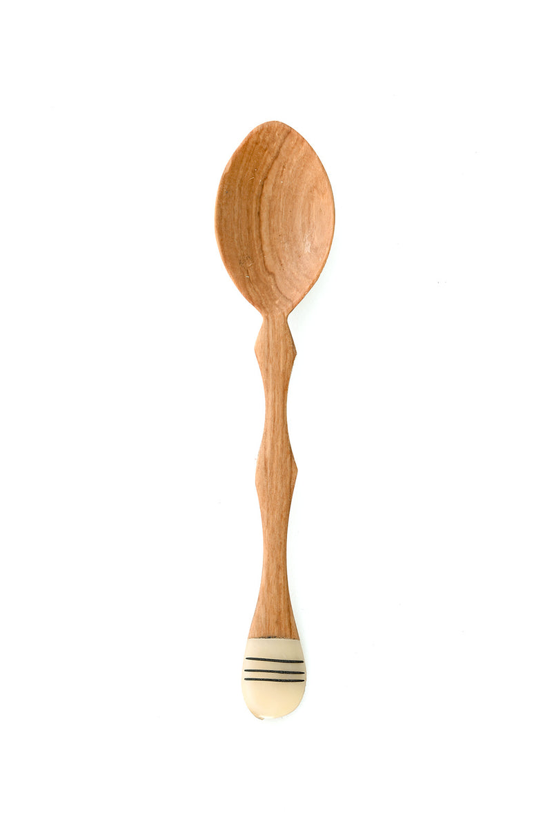 Diamond Coffee Spoon with Assorted Bone Inlay