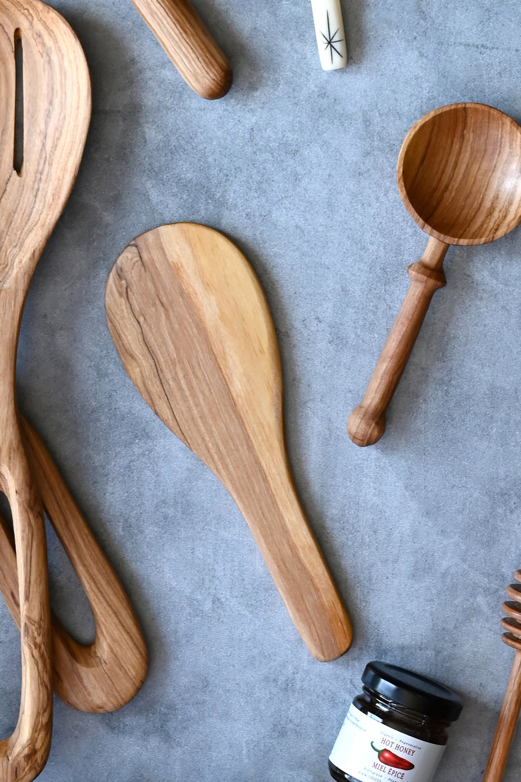 Small Wild Olive Wood Rice Paddle