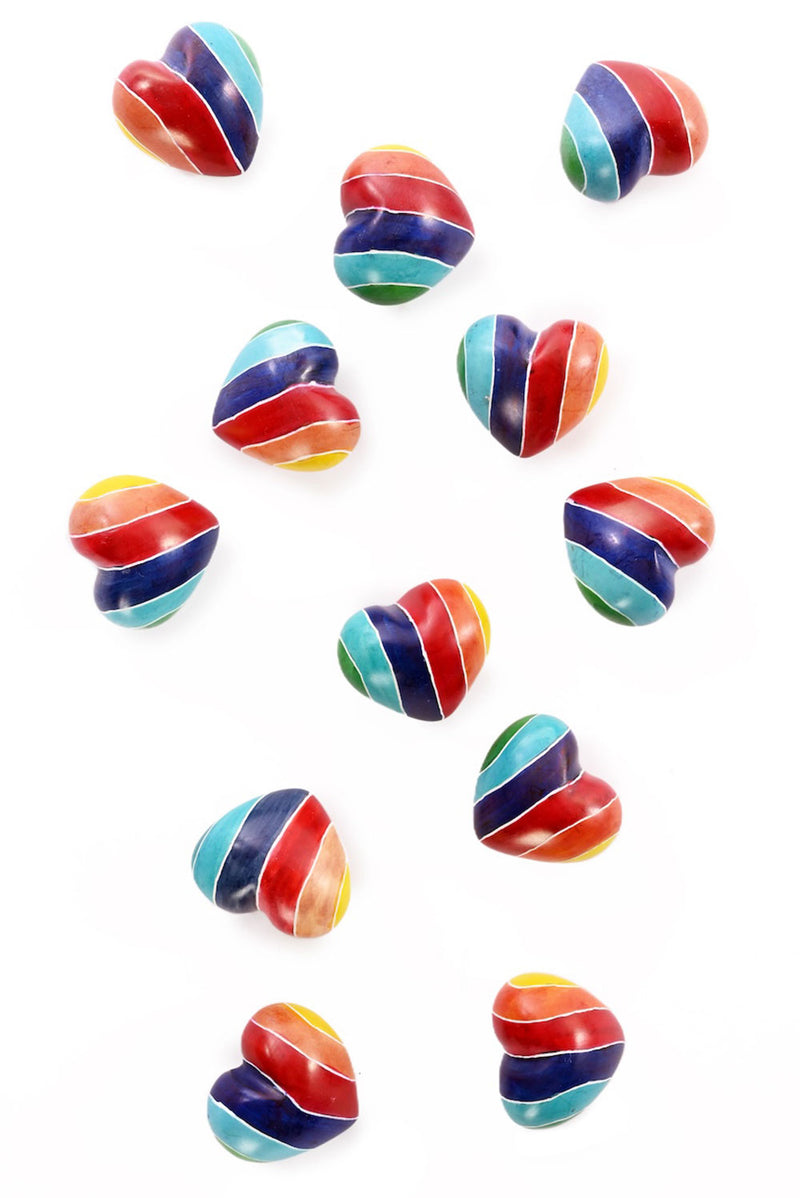 Rainbow Mini Soapstone Hearts
