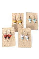 White Ceramic Bird Earrings from Kenya