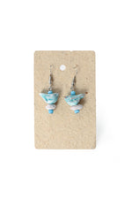 Blue Ceramic Bird Earrings from Kenya