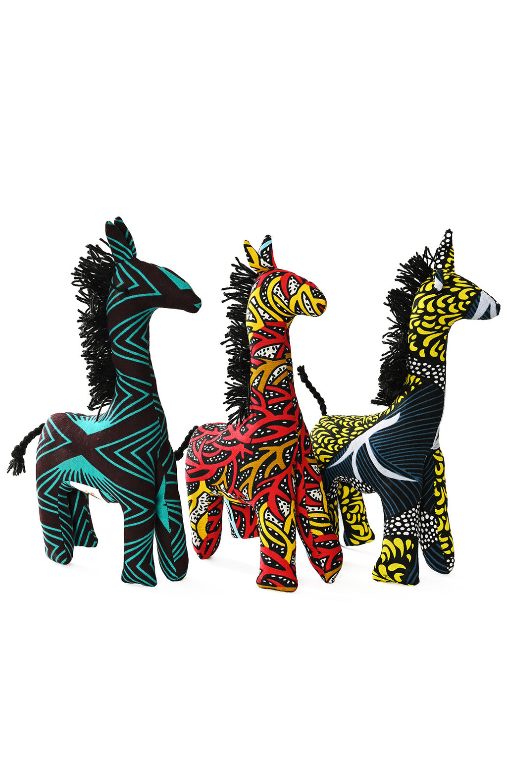 Colorful Kitenge Cloth Giraffe Sculpture