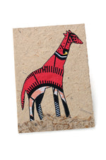 Recycled Paper Card with Kitenge Cloth Giraffe