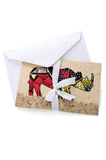 Recycled Paper Card with Kitenge Cloth Rhino