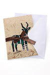 Recycled Paper Card with Kitenge Cloth Kudu