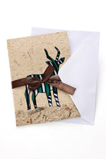 Recycled Paper Card with Kitenge Cloth Kudu