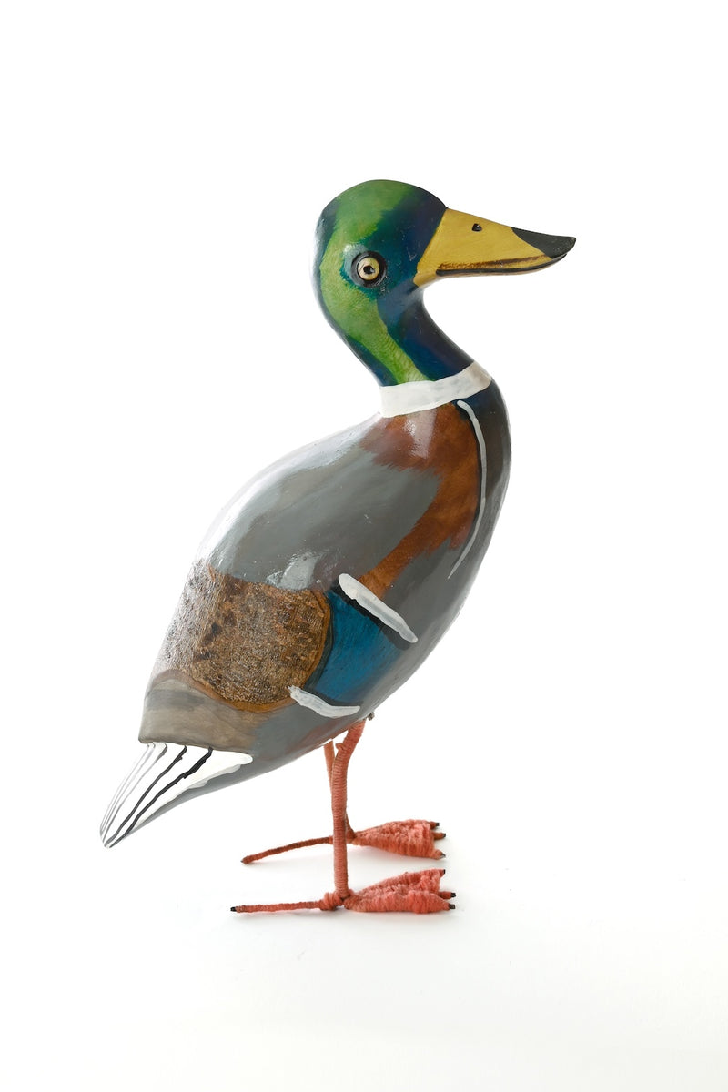 Jacaranda Wood Drake Mallard Sculpture