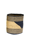 Medium Black and Gold Sisal Bin Basket