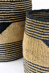 Medium Black and Gold Sisal Bin Basket