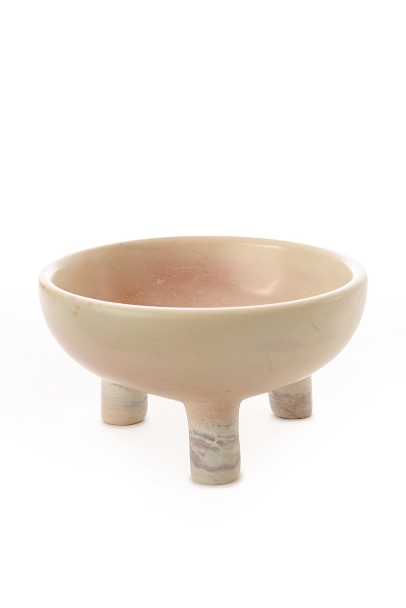 Natural Soapstone Footed 6" Decorative Bowl