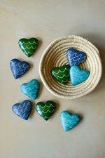 One Dozen Ocean Waves Soapstone Heart Keepsakes