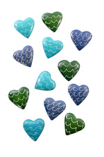 One Dozen Ocean Waves Soapstone Heart Keepsakes