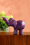 Purple Swirled Heart Soapstone Elephant