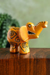 Marigold Swirled Heart Soapstone Elephant