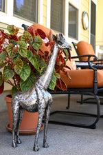 Kenyan Recycled Metal Giraffe Sculpture