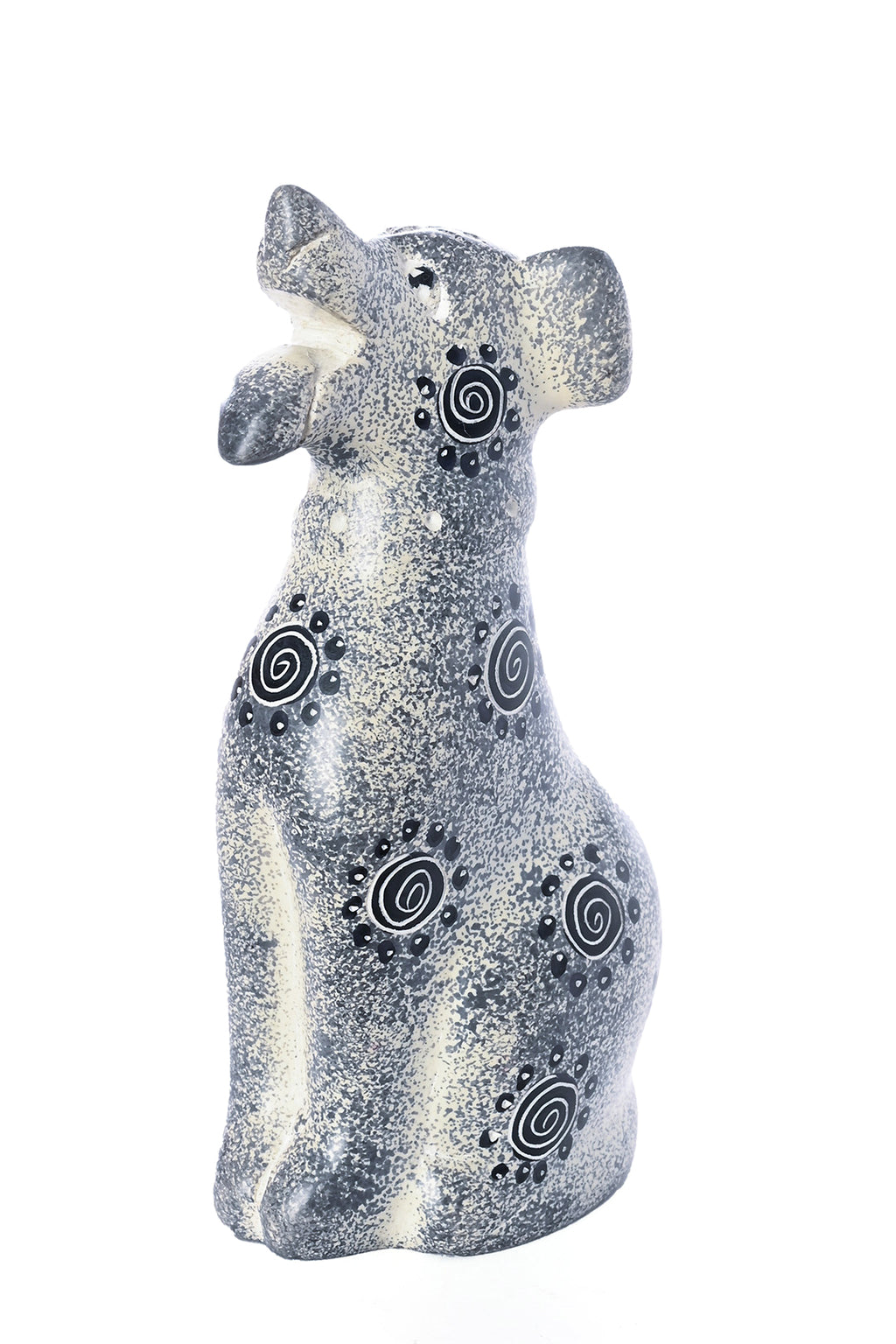 Gray Soapstone Happy Dog Sculpture