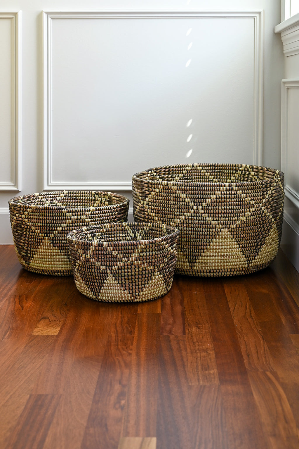 Set/3 Nesting Diamond Design Baskets