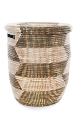 Black & White Herringbone Flat Lid Hamper Basket