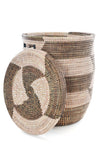 Black & White Herringbone Flat Lid Hamper Basket