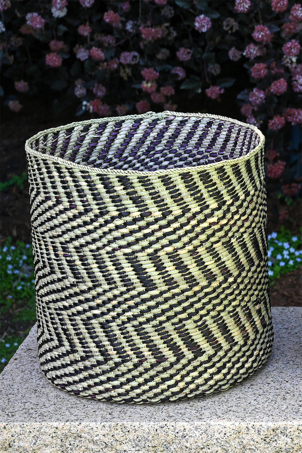 Black & Natural Maila Milulu Reed Basket - Medium