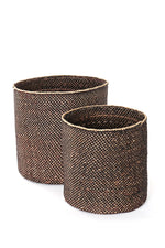 Black & Natural Variegated Iringa Basket - Medium