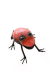 Red Recycled Metal Frog Sculpture