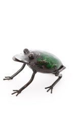 Green Recycled Metal Frog Sculpture